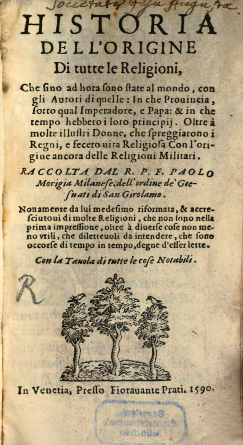 Cover für Historia dell'origine di tutte le religioni