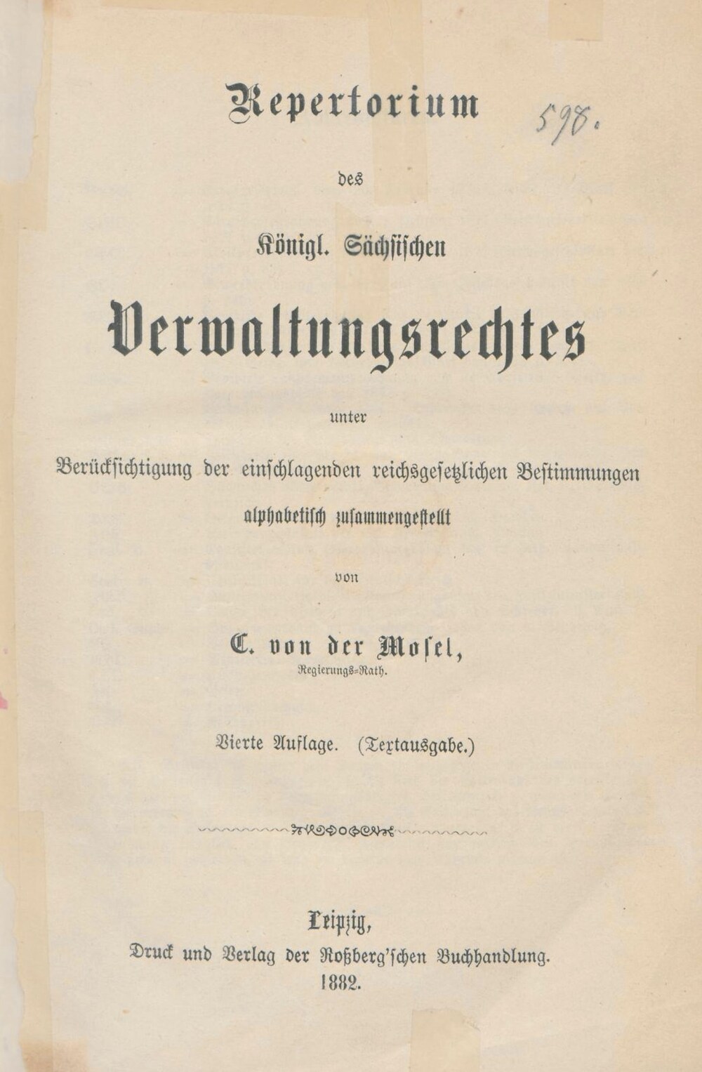 Cover für Repertorium des Königl. Sächsischen Verwaltungsrechtes