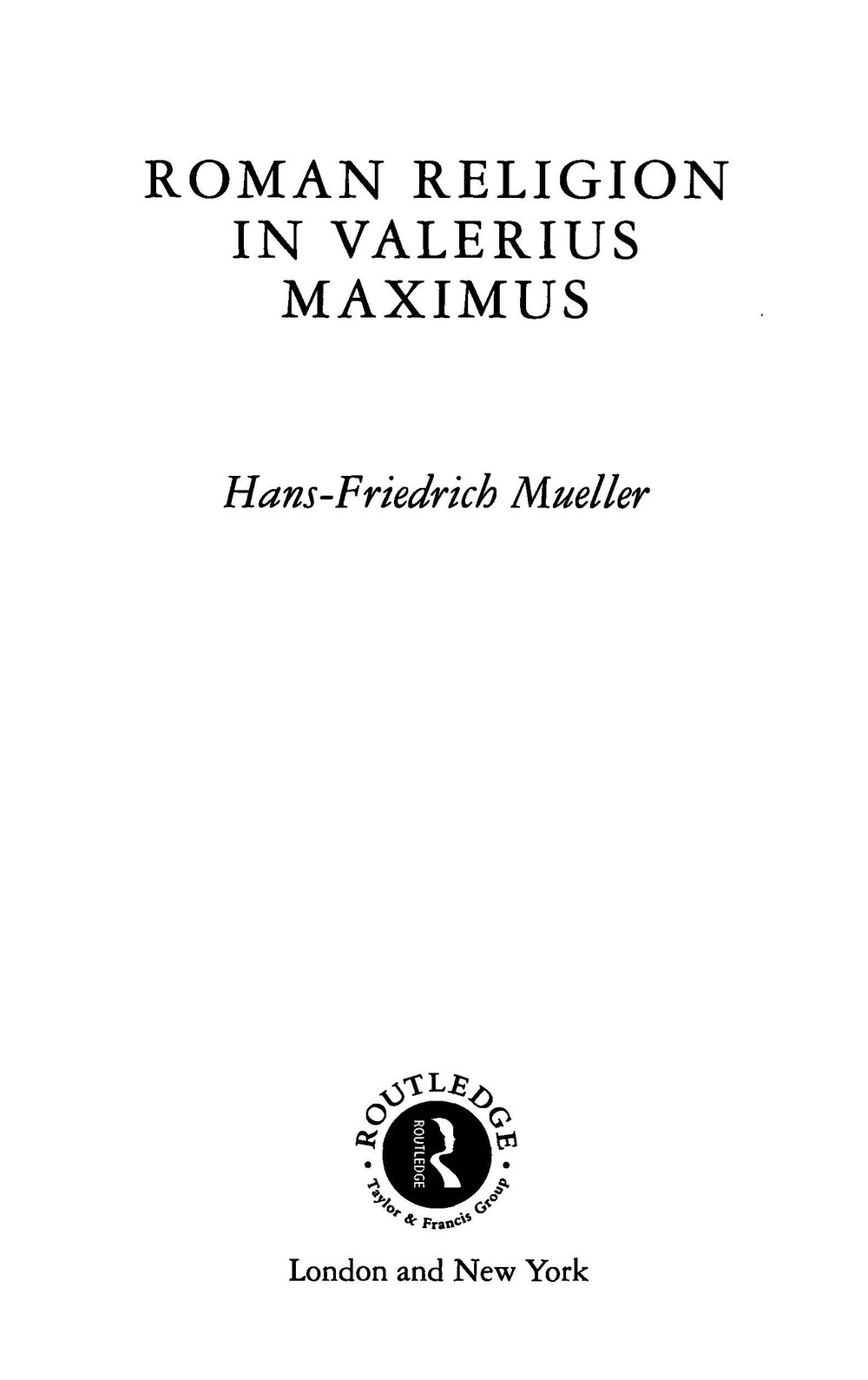 Cover für Roman religion in Valerius Maximus
