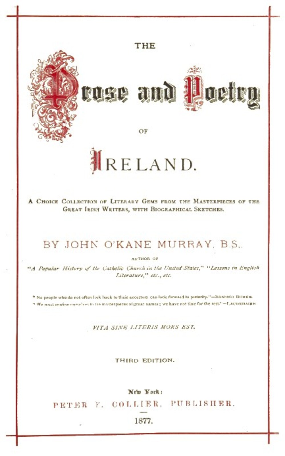 Cover für Prose and poetry of Ireland