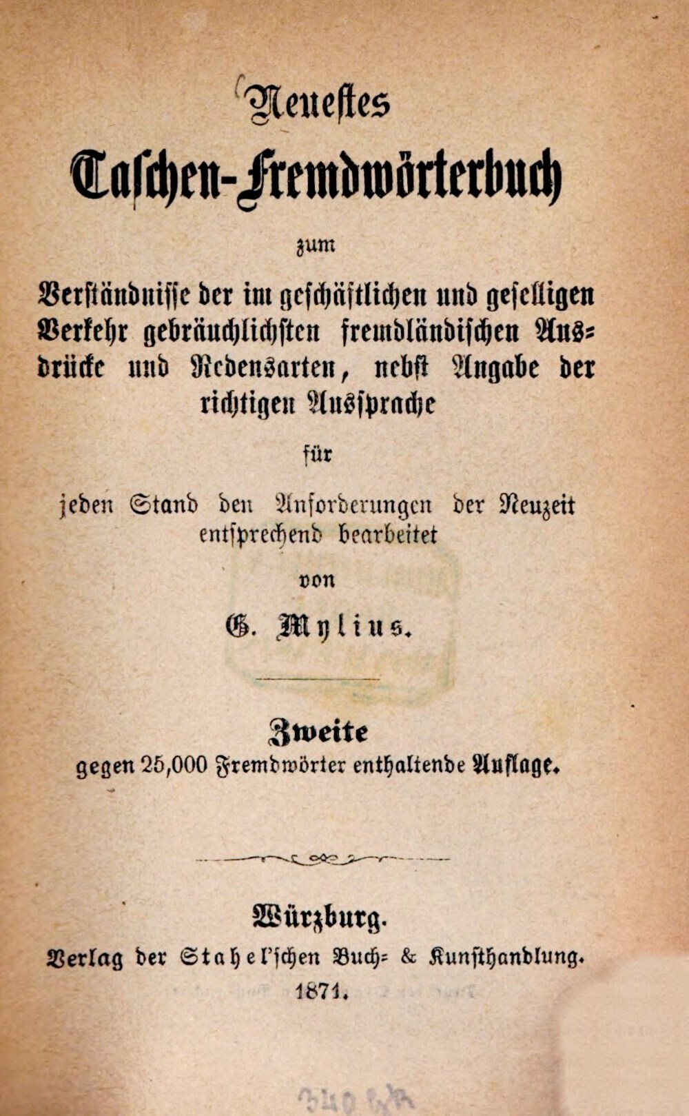 Cover für Neuestes Taschen-Fremdwörterbuch