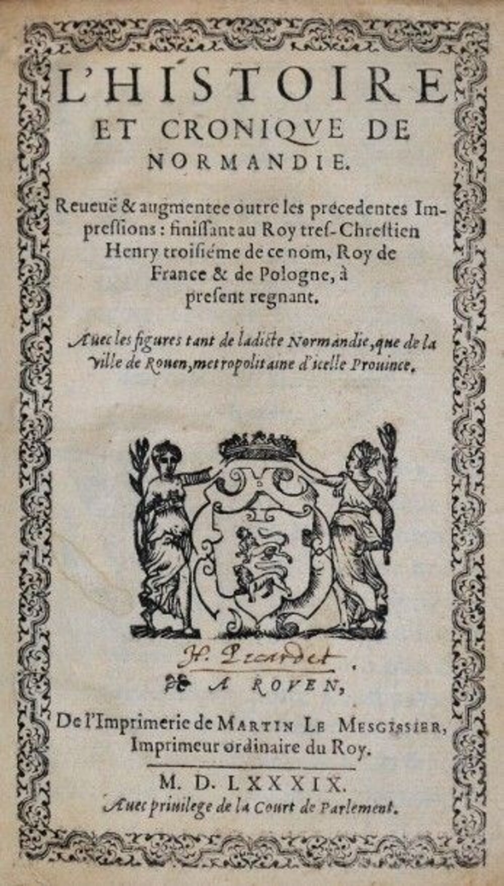 Cover für L'histoire et cronique de Normandie