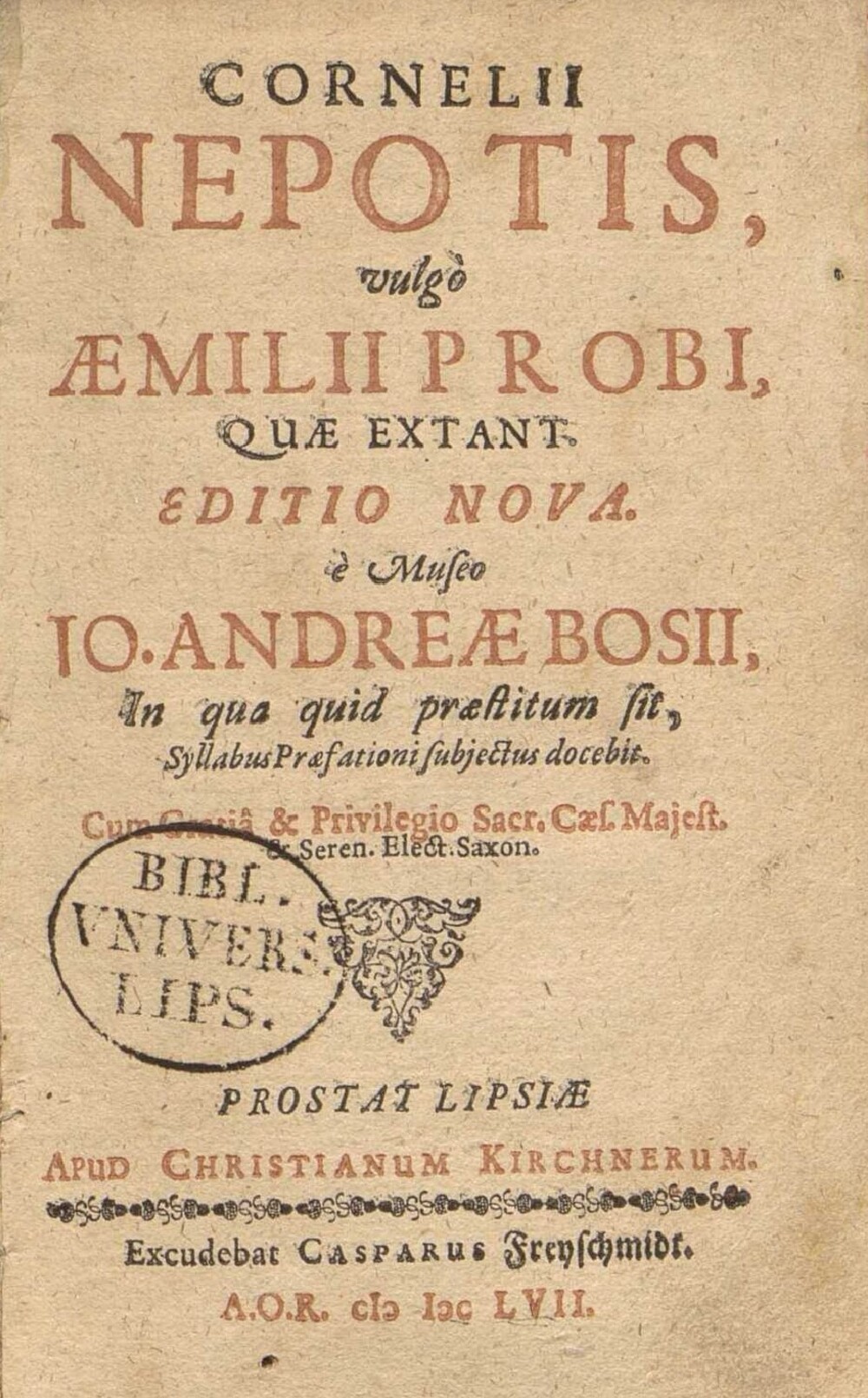 Cover für Cornelii Nepotis vulgo Aemilii Probi quae extant