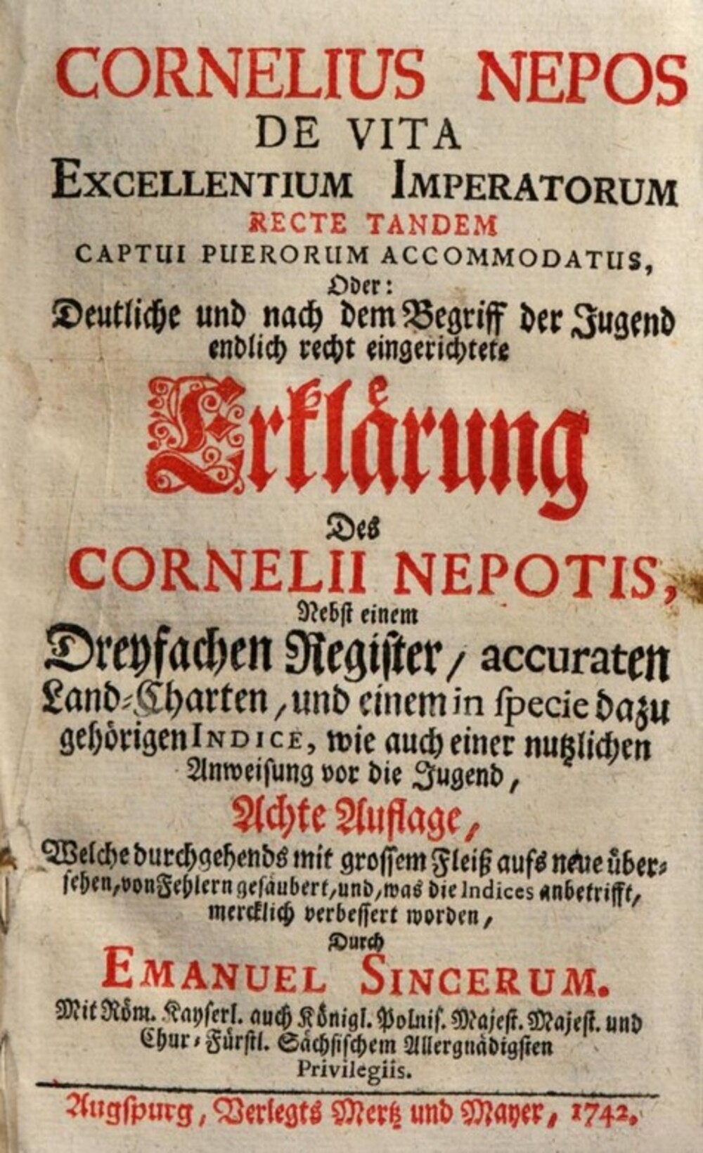 Cover für De vita excellentium imperatorum recte tandem captui puerorum accomodatus