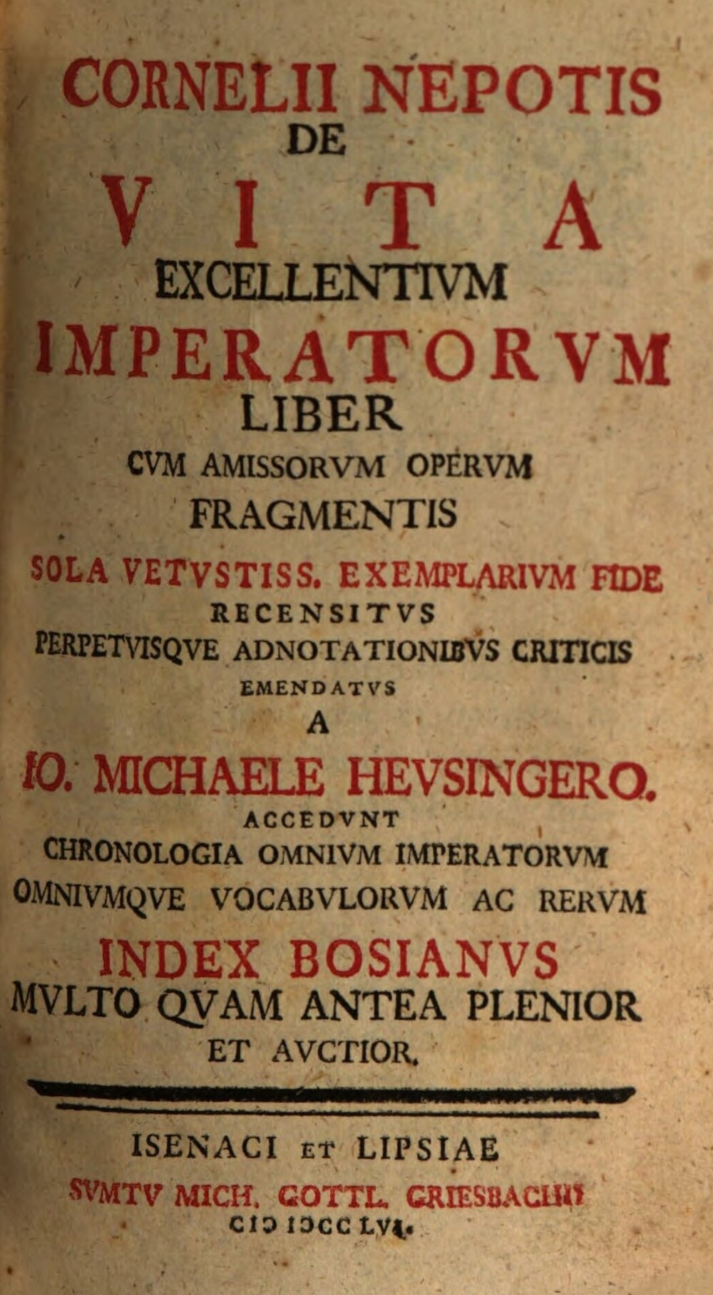 Cover für De vitae excellentium imperatorum liber