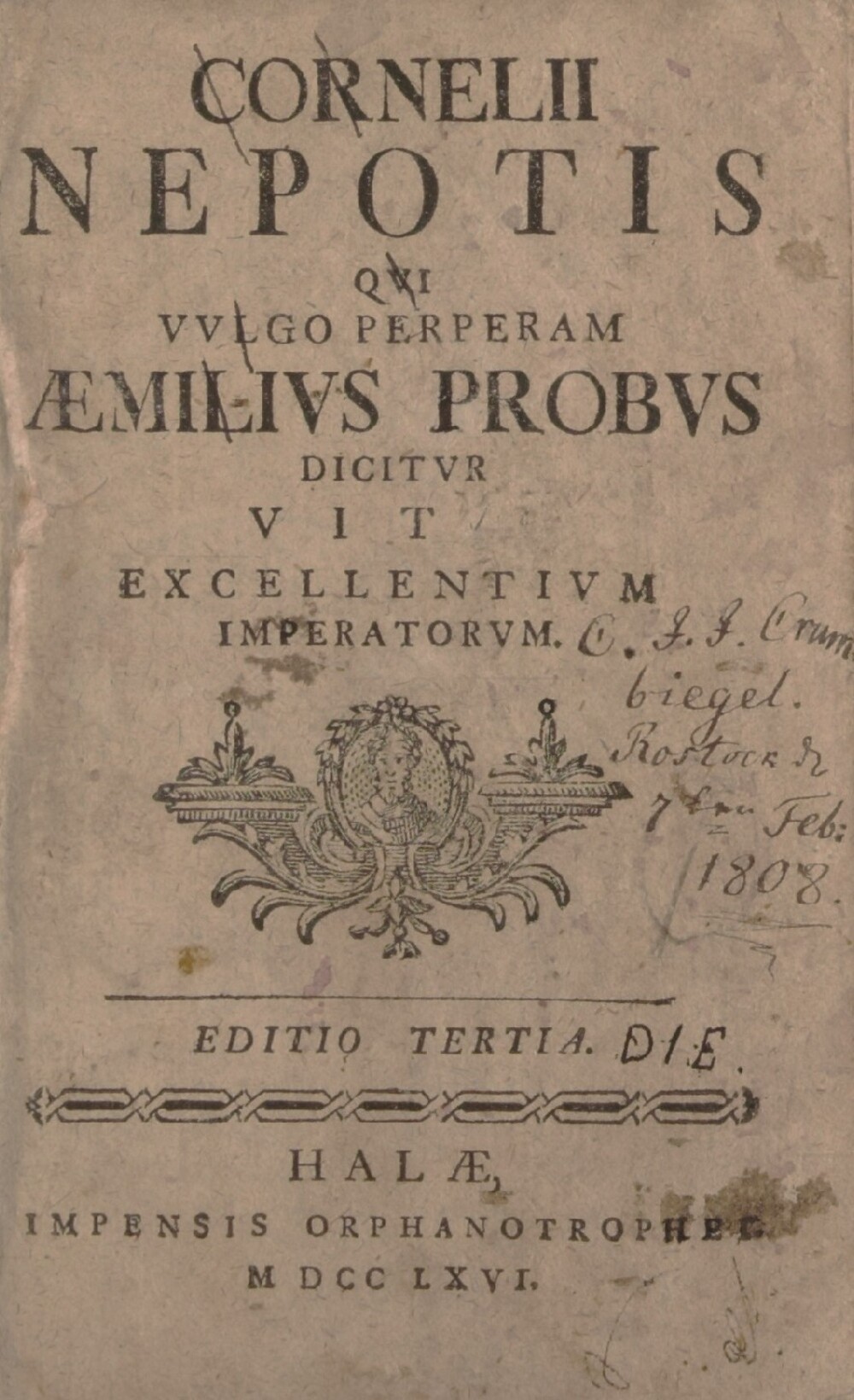 Cover für Cornelii Nepotis qui vulgo Aemilius probus dicitur vitae excellentium imperatorum