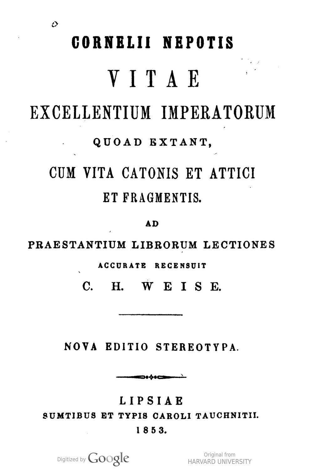 Cover für Vitae excellentium imperatorum qoad extant