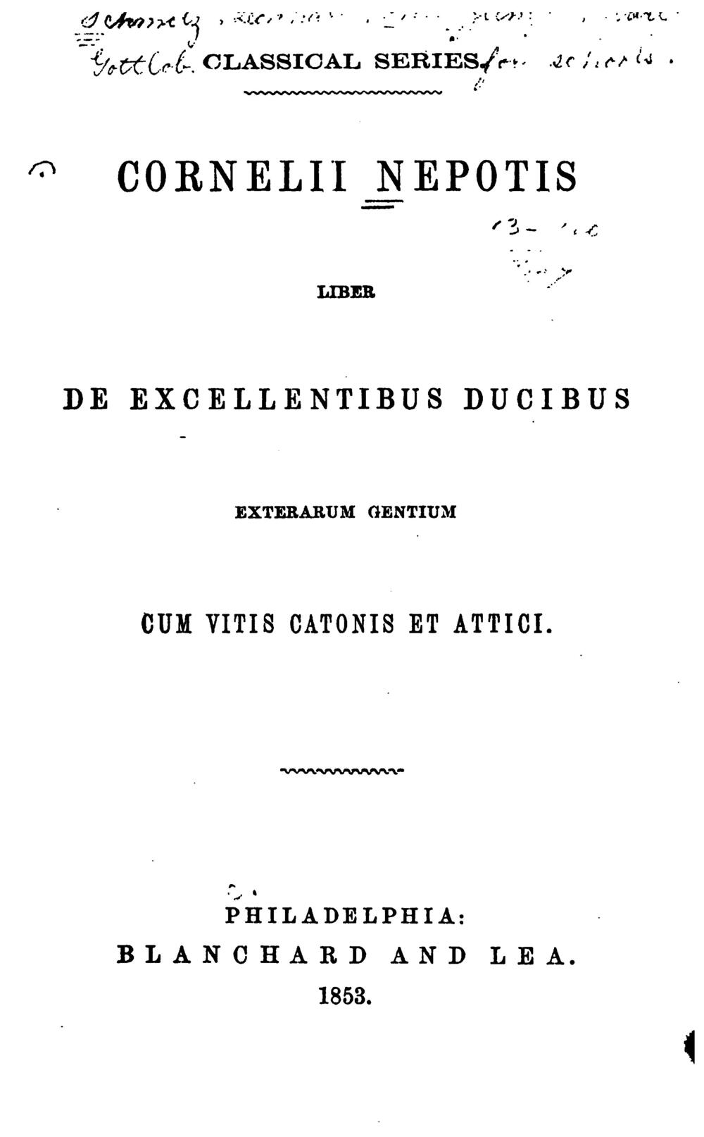 Cover für Liber de excellentibus ducibus exterarum gentium