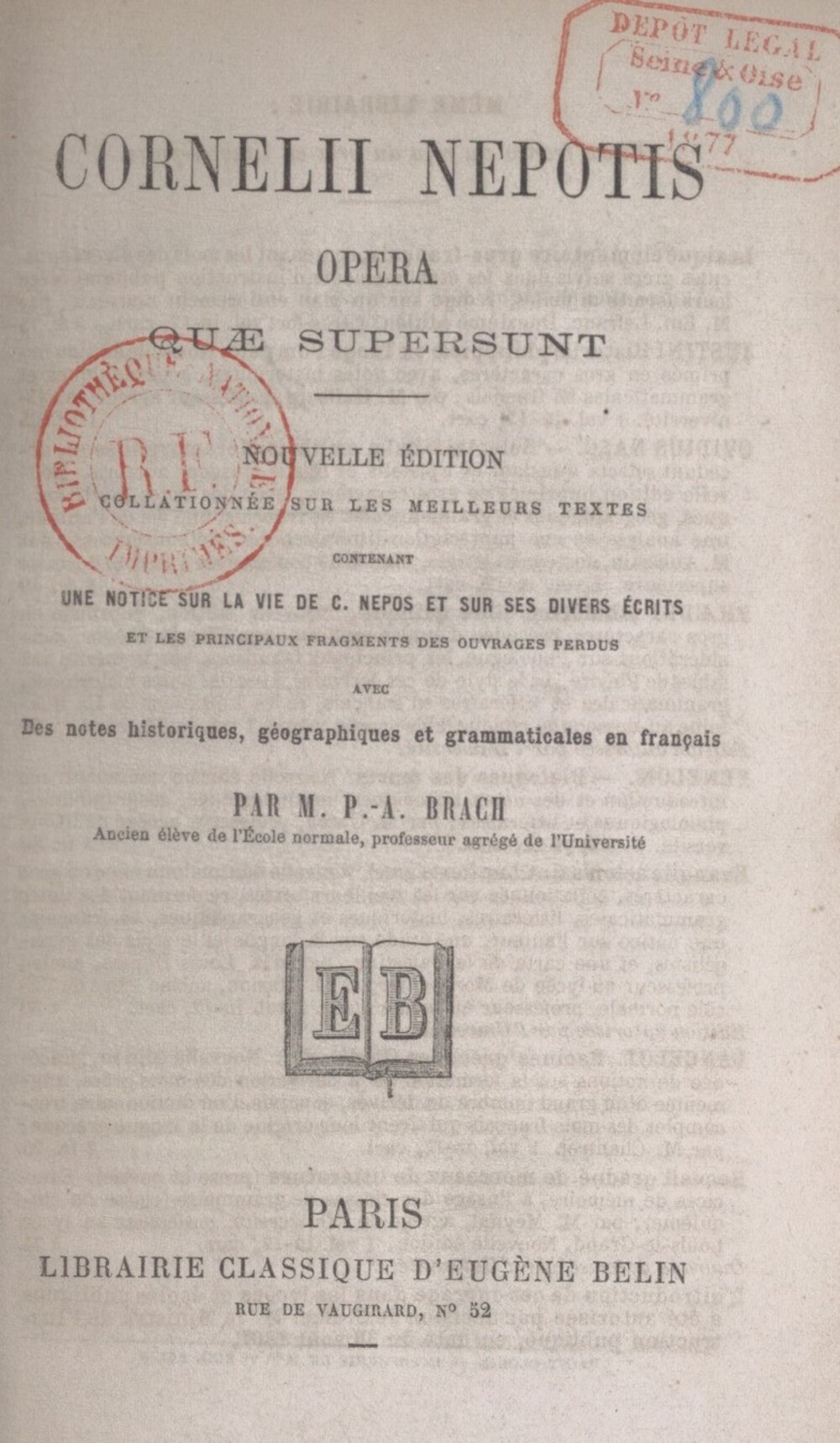 Cover für Opera quae supersunt
