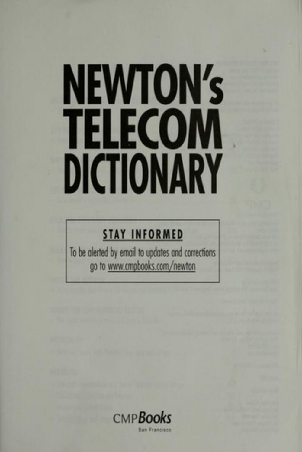 Cover für Newton's telecom dictionary