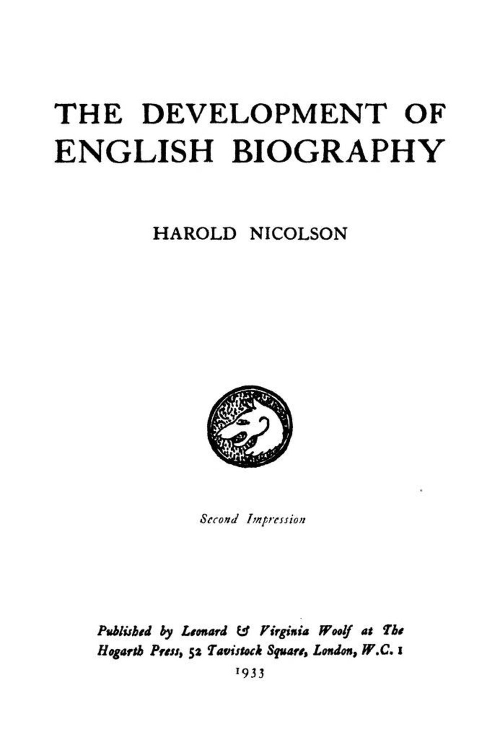 Cover für The development of English biography