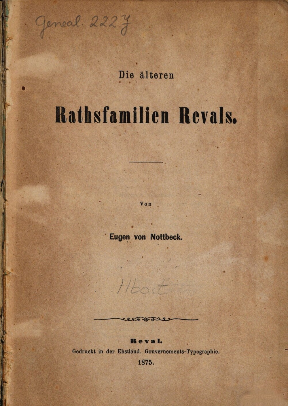 Cover für Die älteren Rathsfamilien Revals