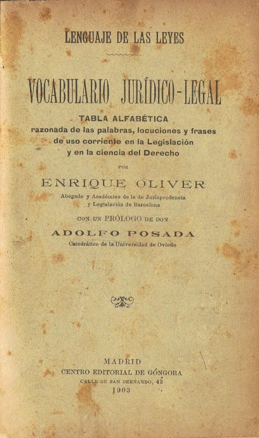 Cover für Vocabulario jurídico-legal