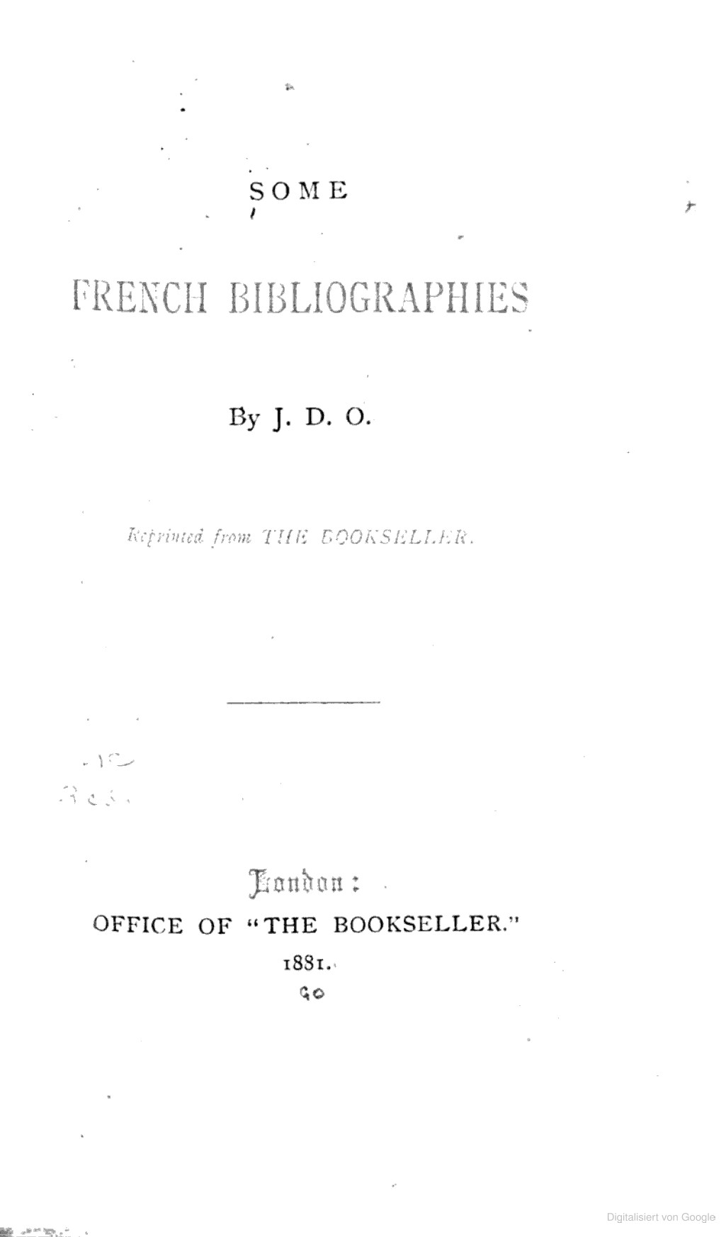 Cover für Some French bibliographies