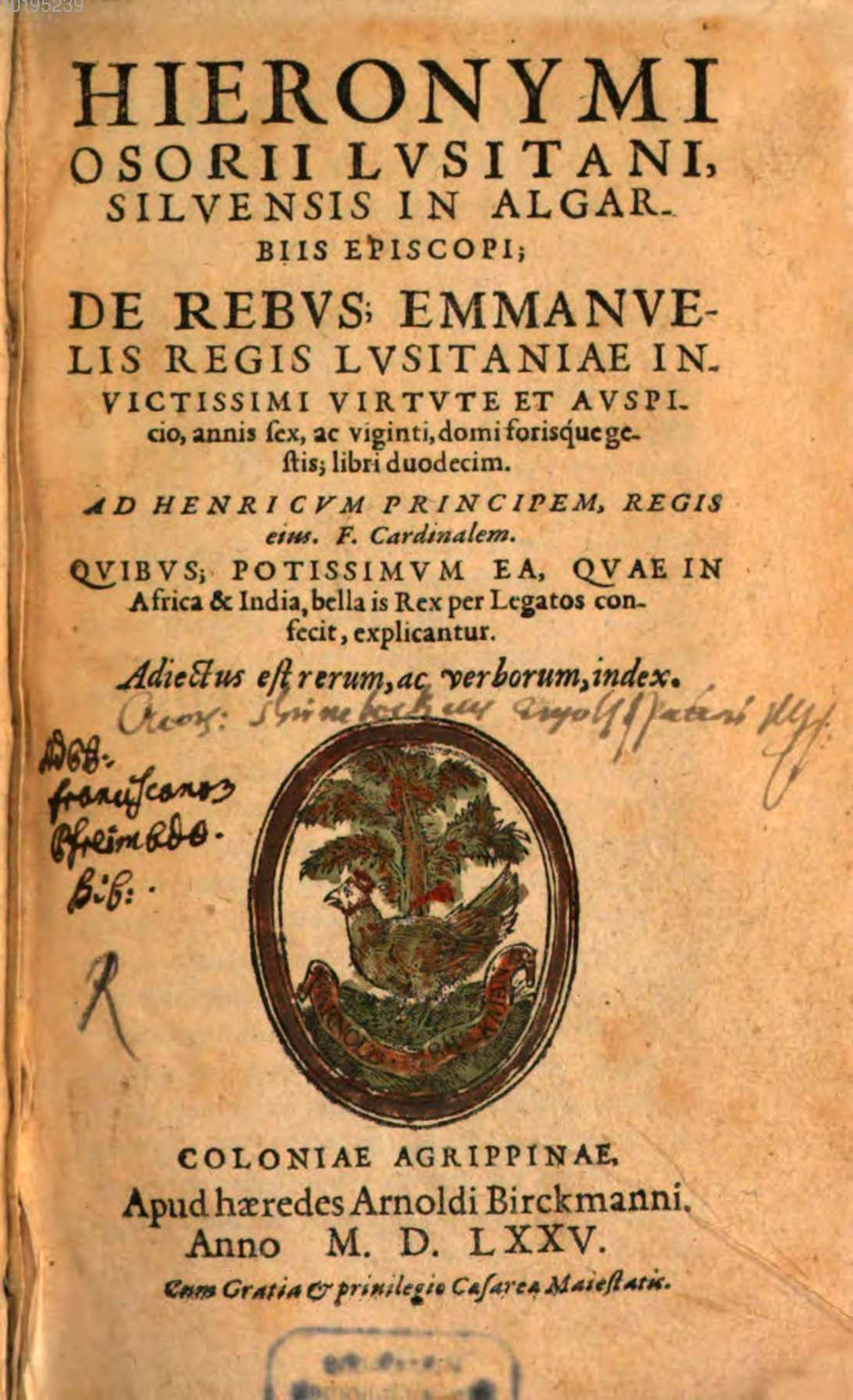 Cover für De rebus Emmanuelis