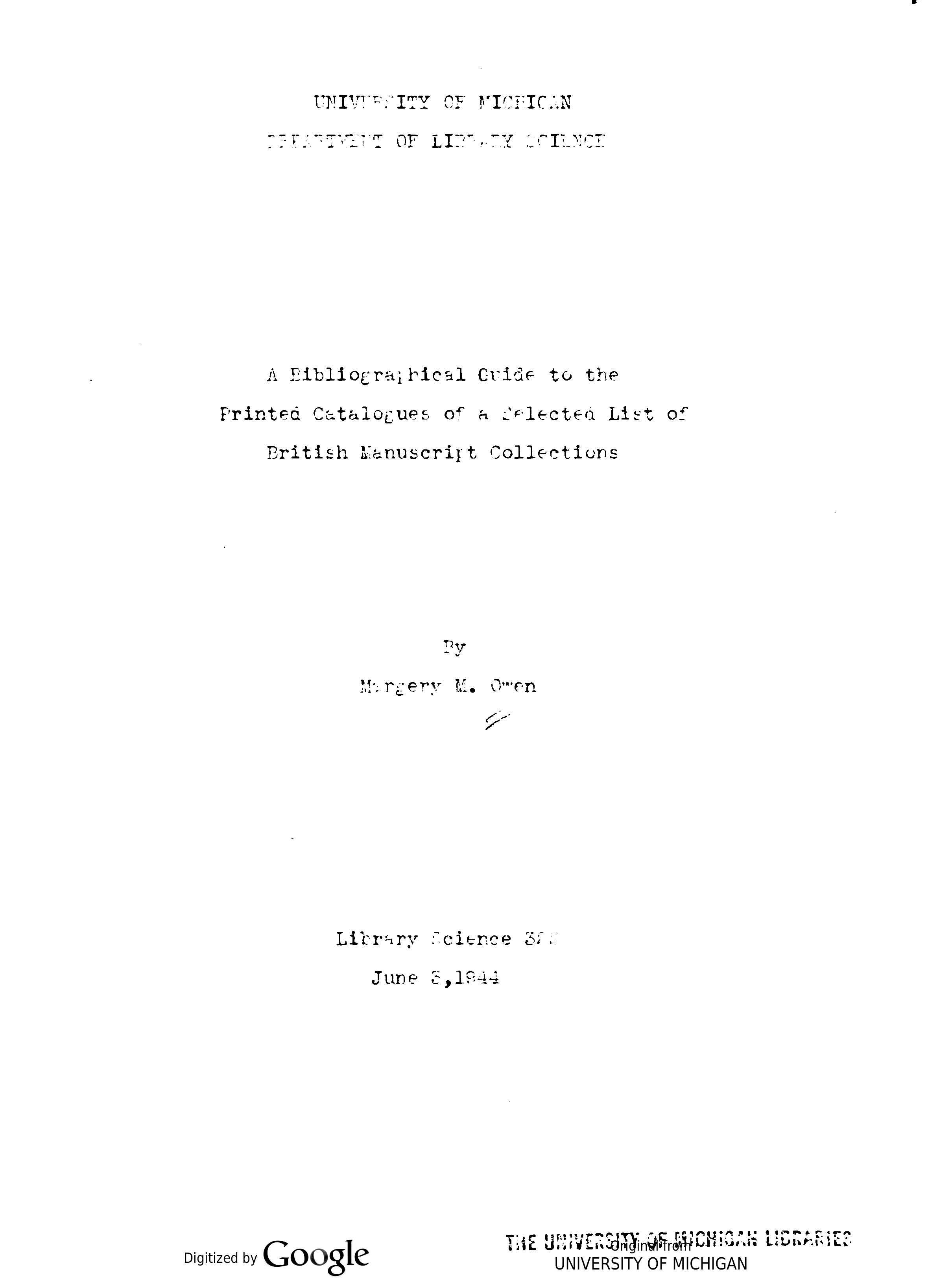 Cover für A bibliographical guide to the printed catalogues of a selected list of British manuscript collections