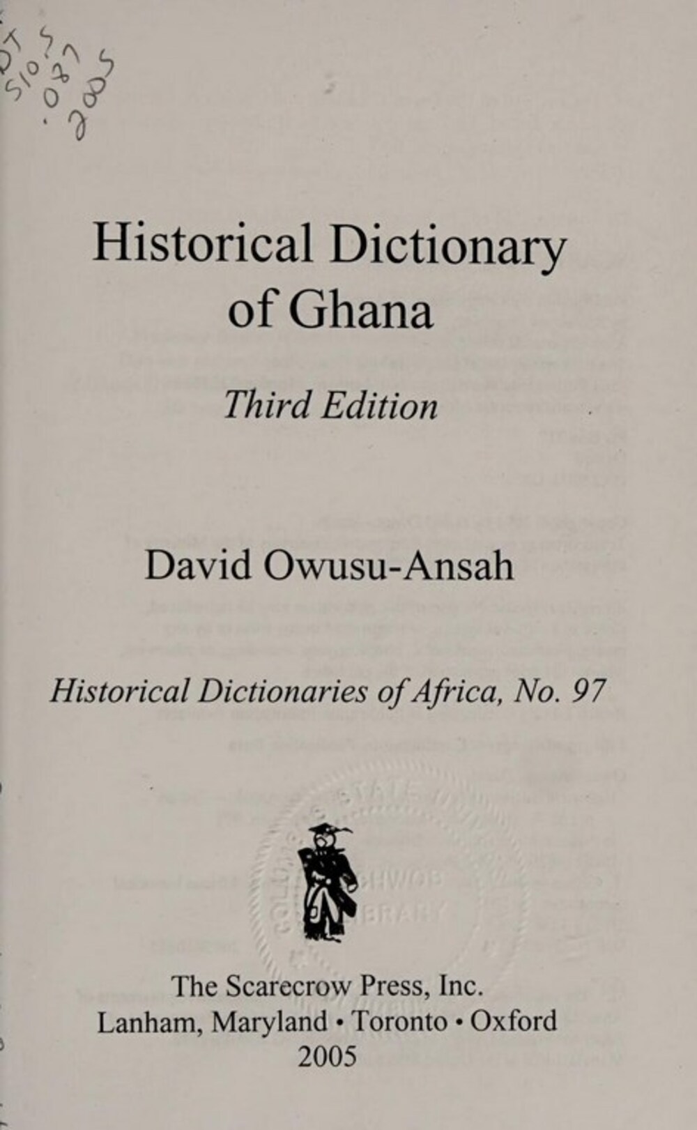 Cover für Historical dictionary of Ghana
