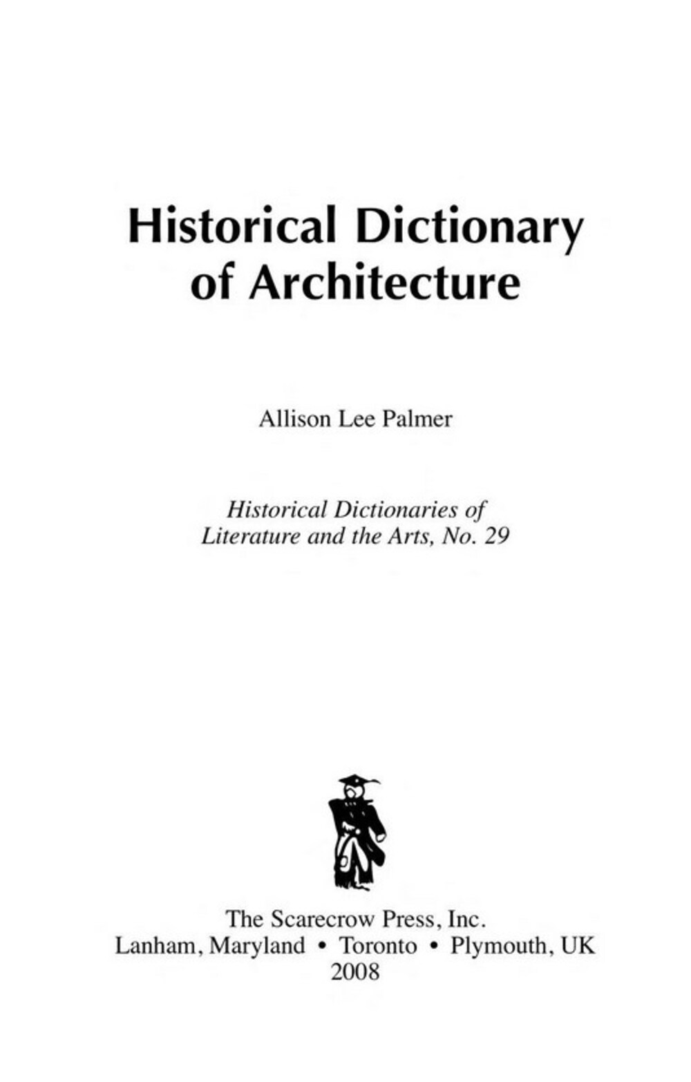 Cover für Historical dictionary of architecture