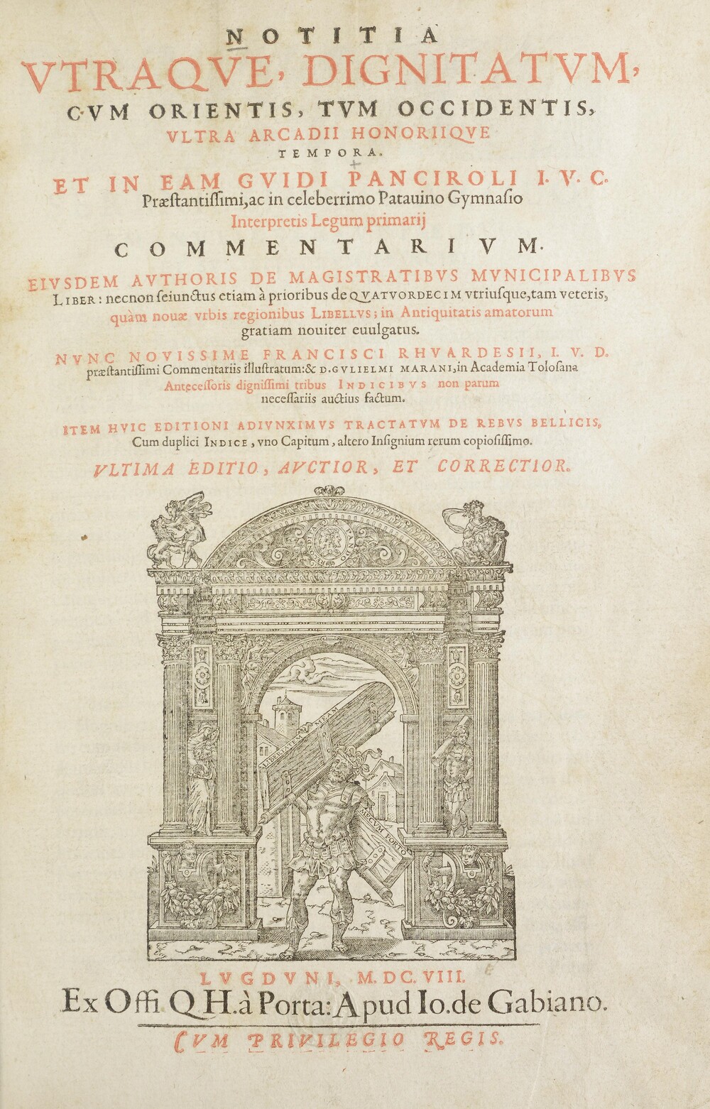 Cover für Notitia utraque dignitatum, cum orientis, tum occidentis, ultra Arcadii Honoriique tempora