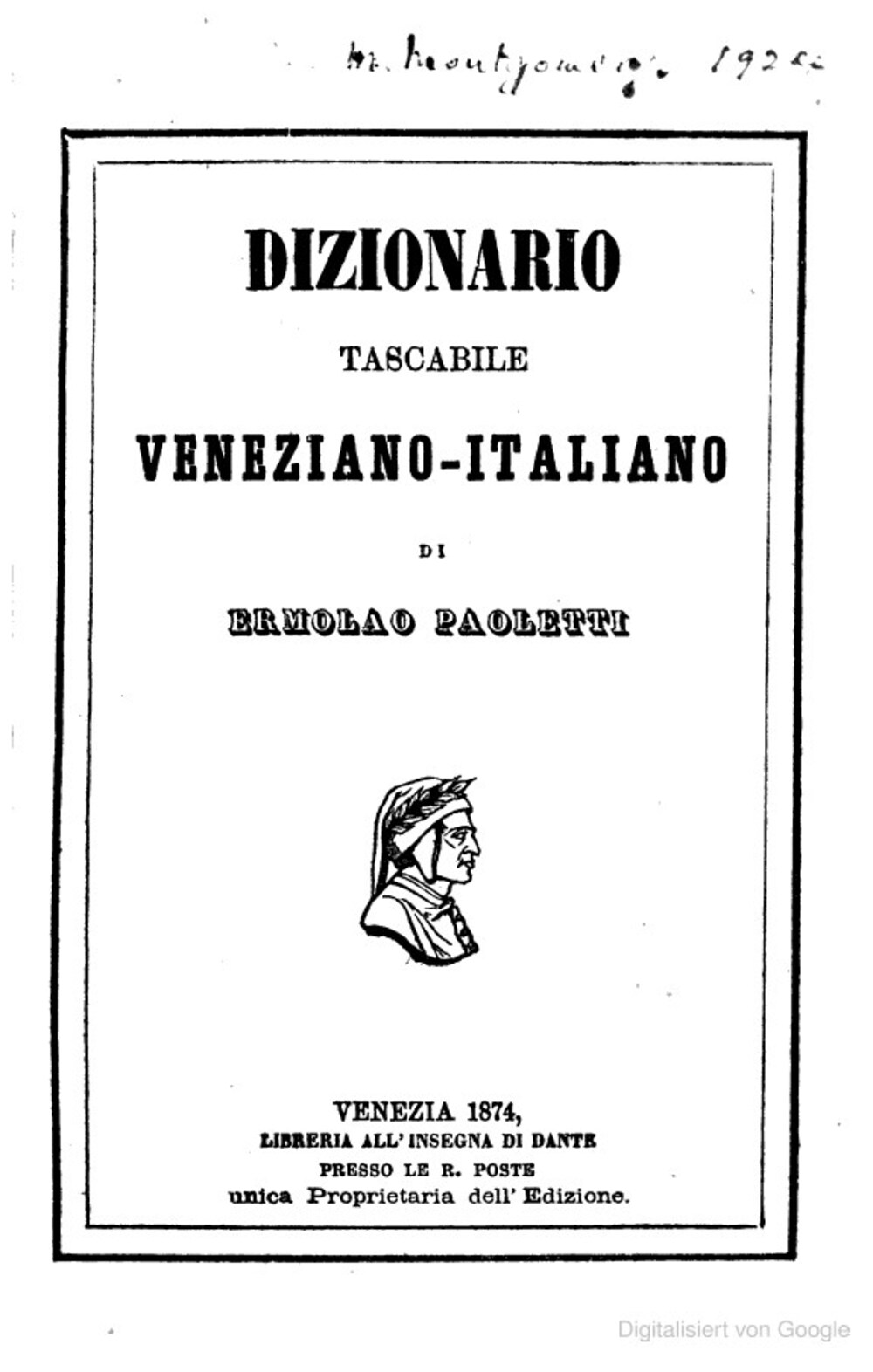 Cover für Dizionario tascabile veneziano-italiano