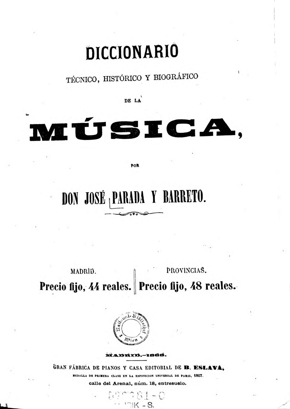 Cover für Diccionario técnico, histórico y biográfico de la música