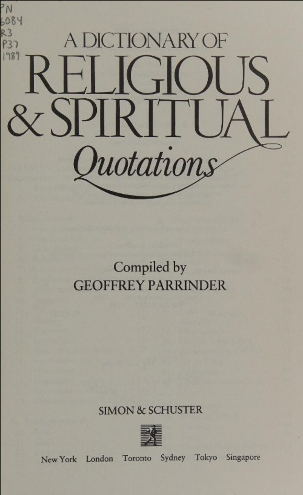 Cover für A dictionary of religious & spiritual quotations
