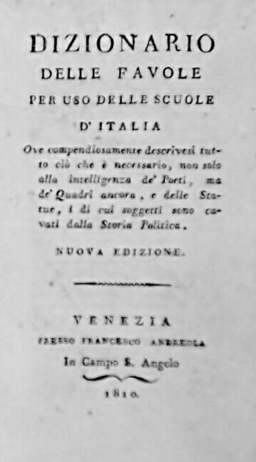 Cover für Dizionario delle favole