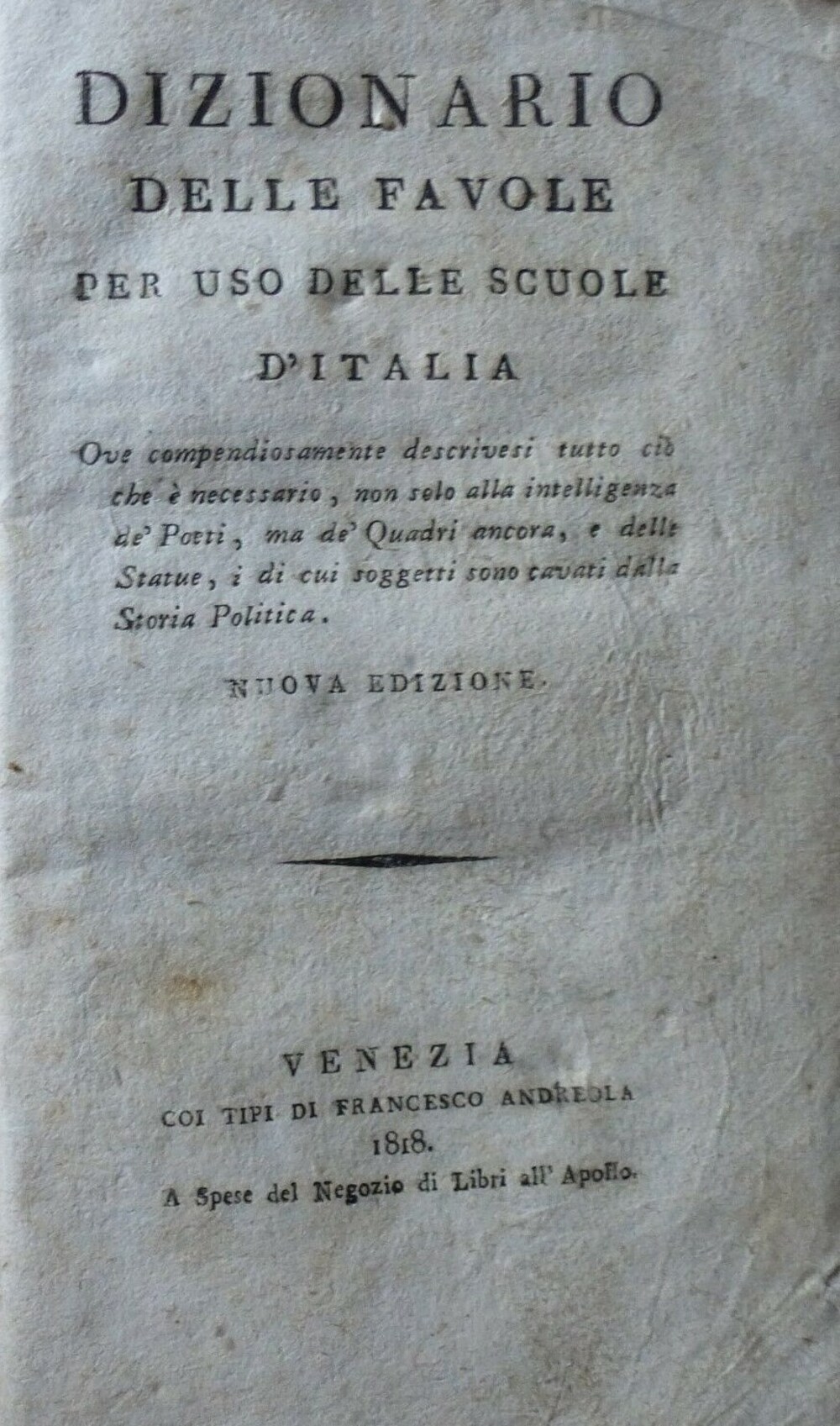 Cover für Dizionario delle favole