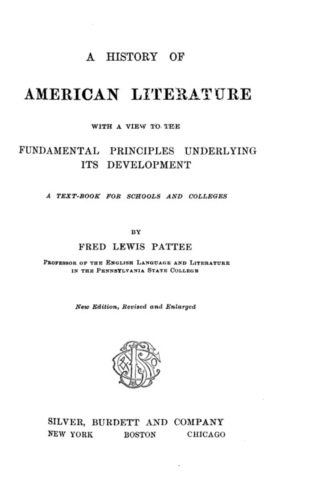 Cover für A history of American literature
