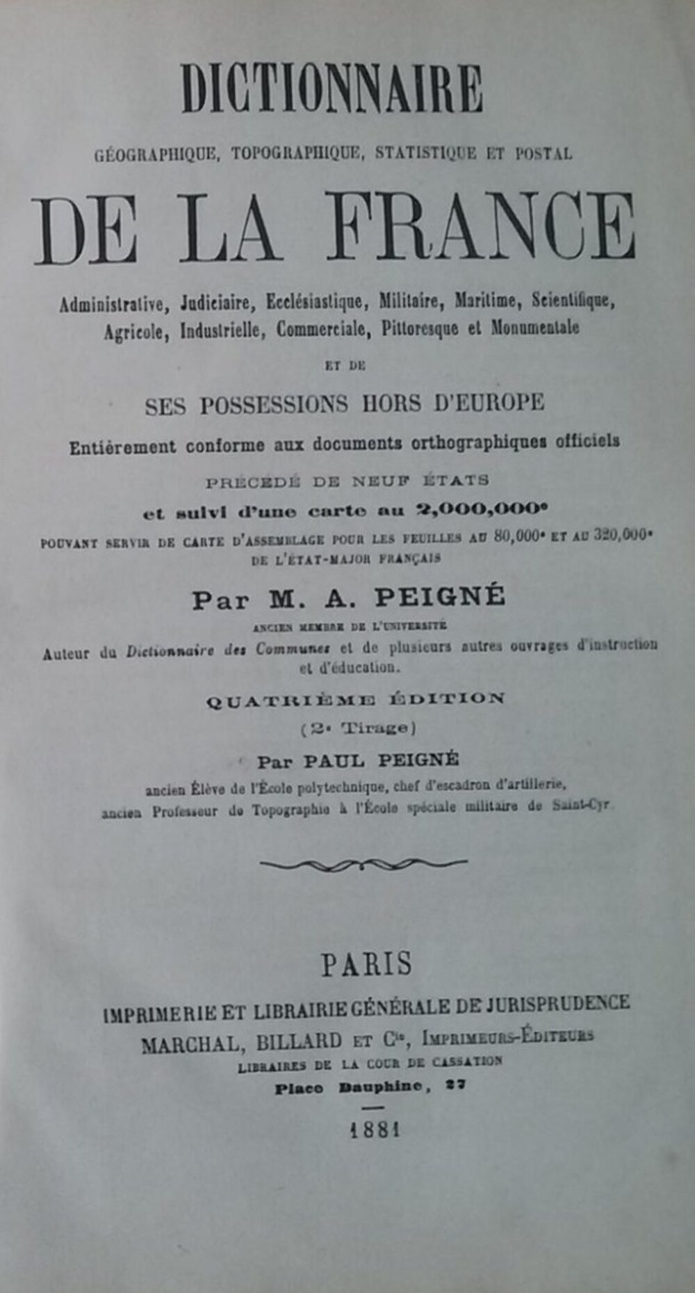 Cover für Dictionnaire géographique, topographique, statistique et postal de la France