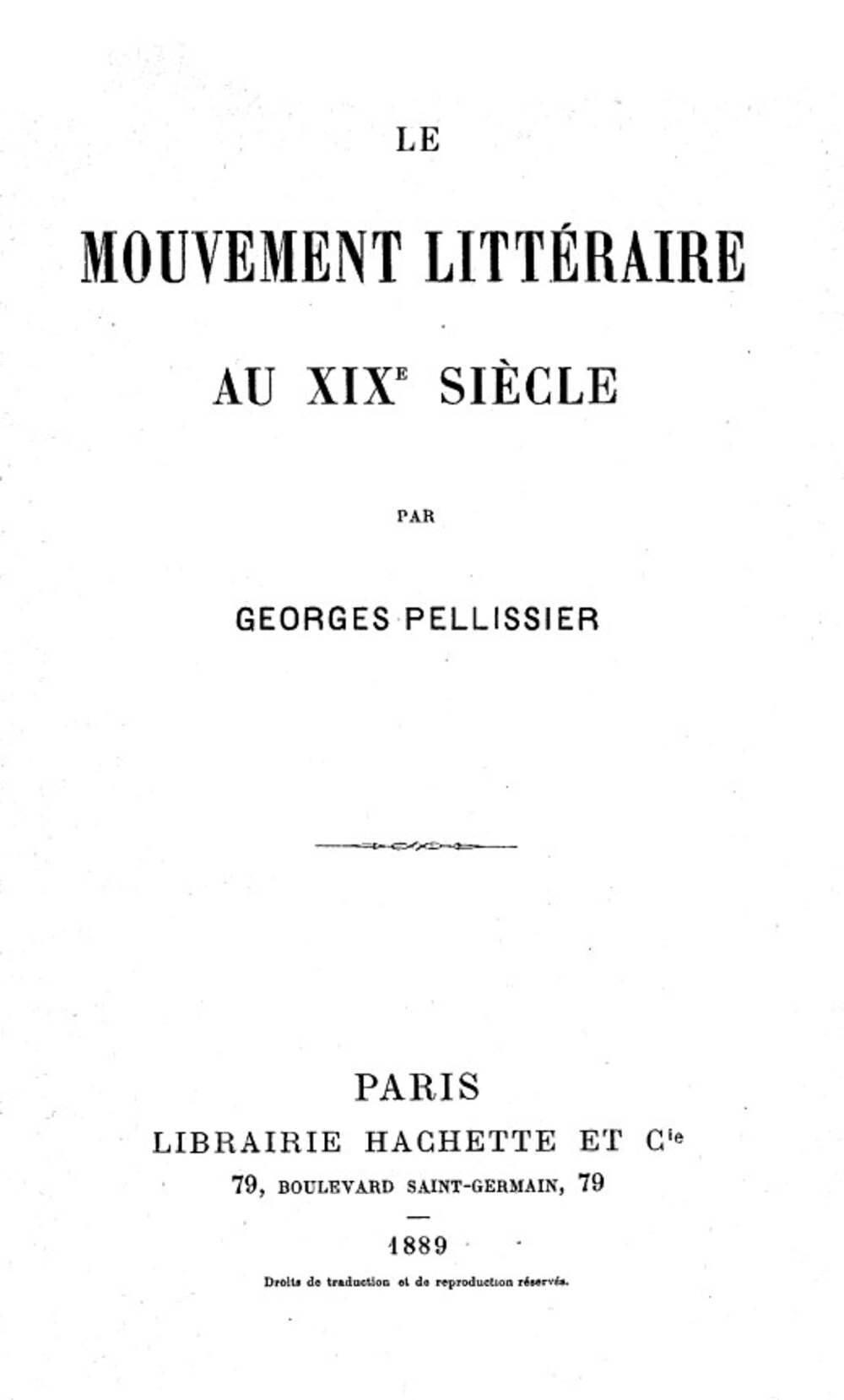 Cover für Le mouvement littéraire au XIXe siècle