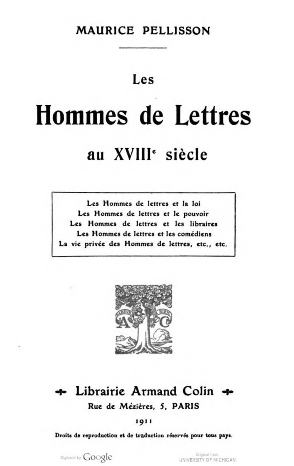 Cover für Les hommes de lettres au XVIIIe siècle