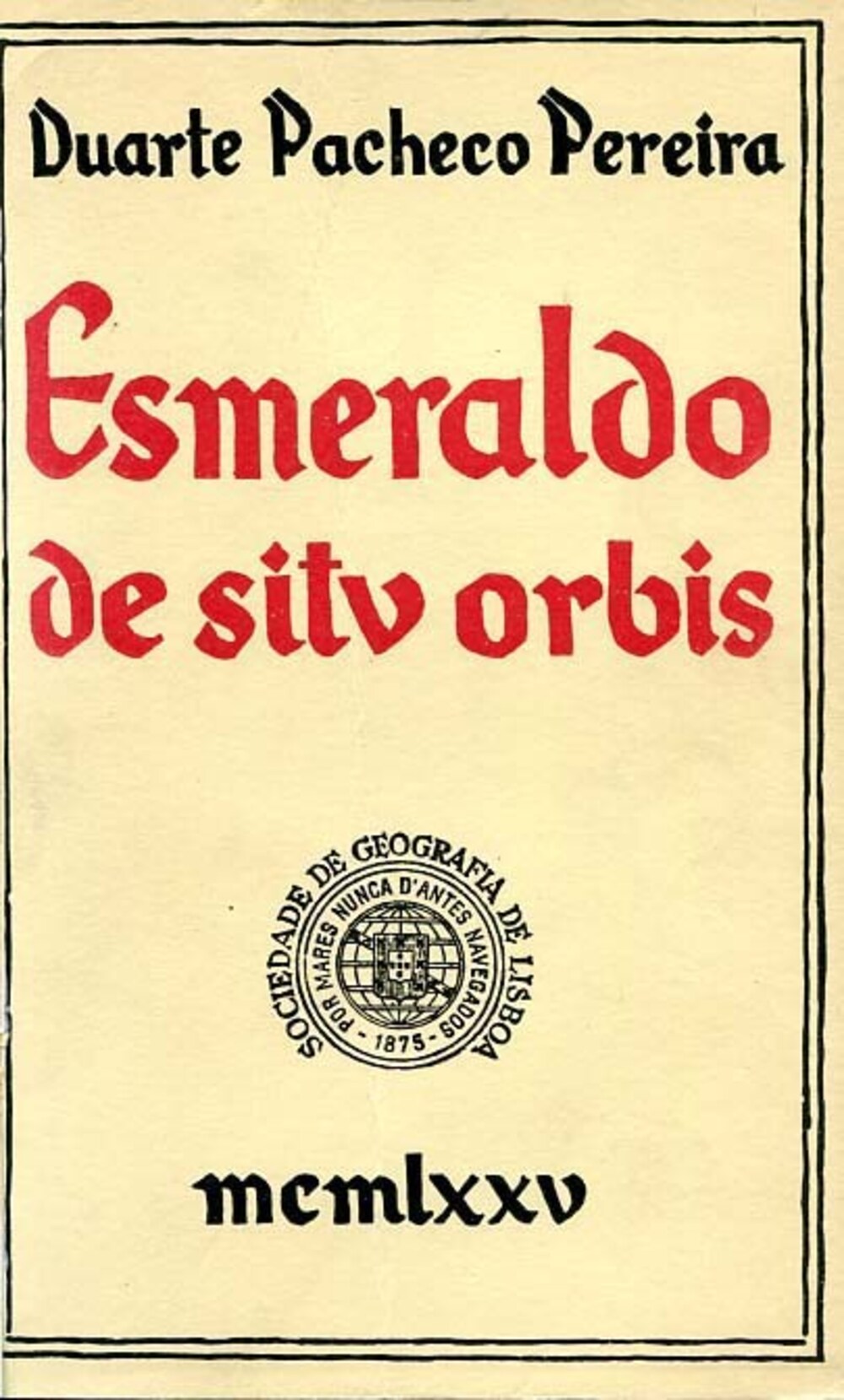 Cover für Esmeraldo de situ orbis