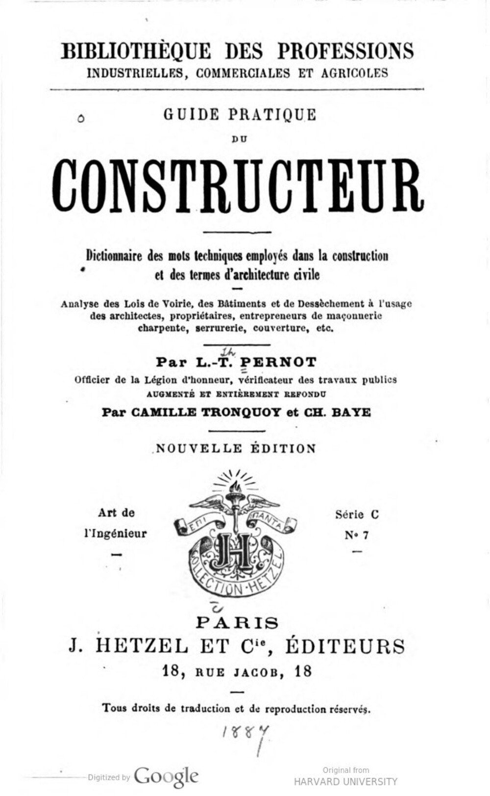 Cover für Guide pratique du constructeur