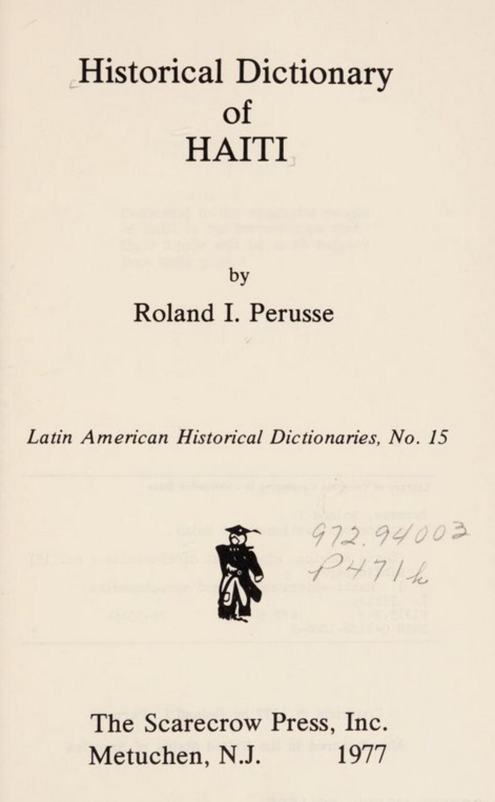 Cover für Historical dictionary of Haiti