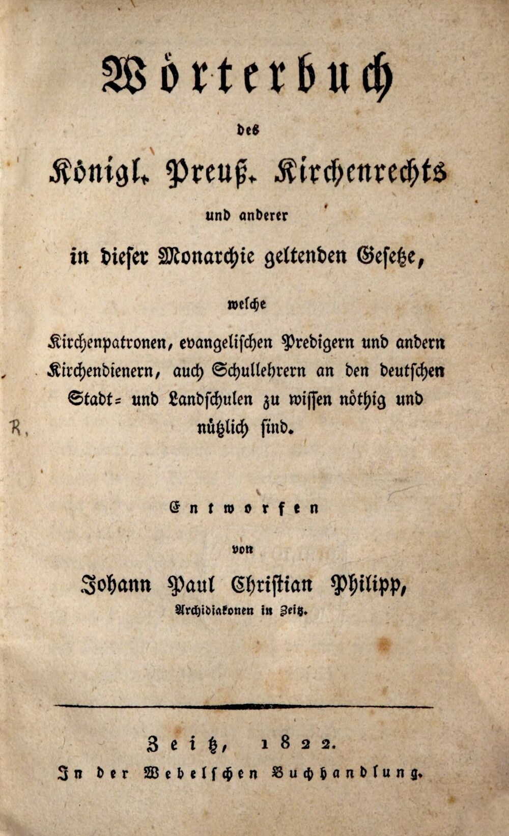 Cover für Wörterbuch des Königl. Preuß. Kirchenrechts