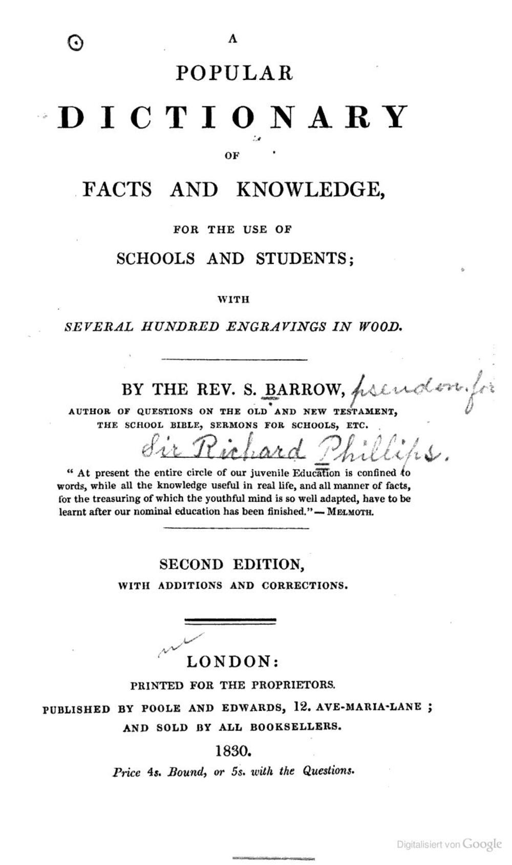 Cover für A popular dictionary of facts and knowledge