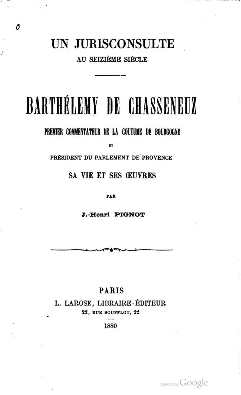 Cover für Un jurisconsulte au XVIe siècle