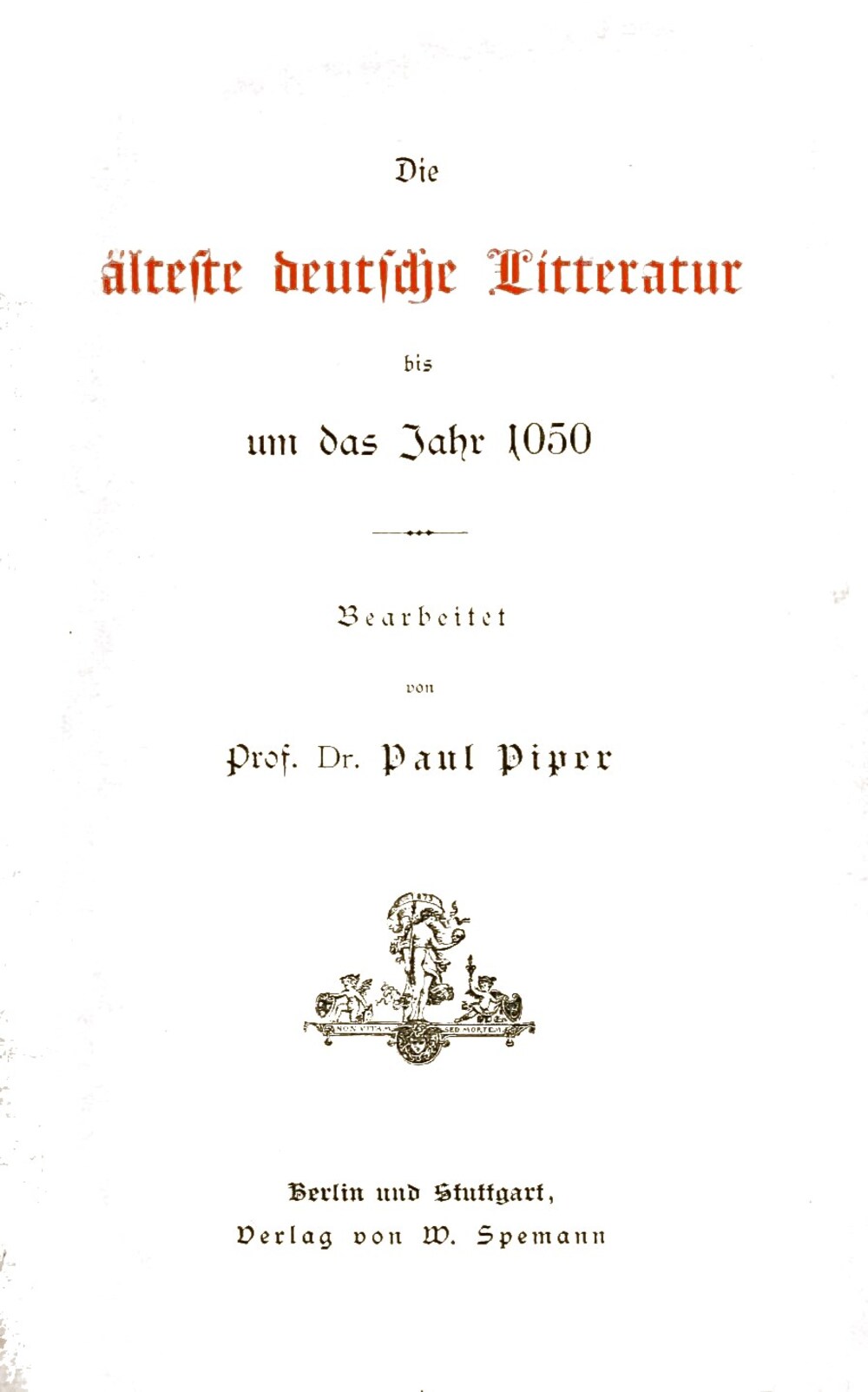 Cover für Die älteste deutsche Litteratur bis um das Jahr 1050