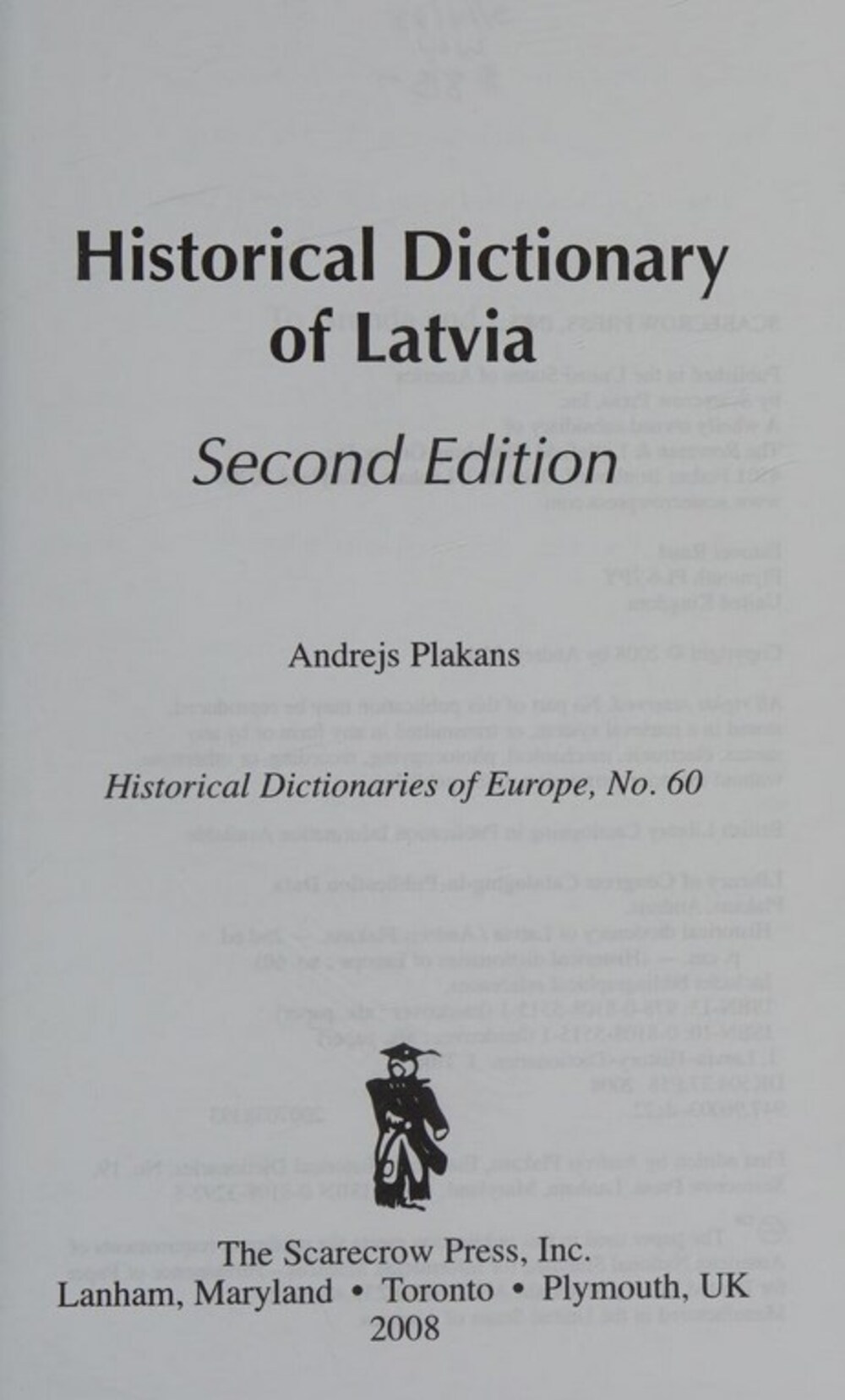 Cover für Historical dictionary of Latvia