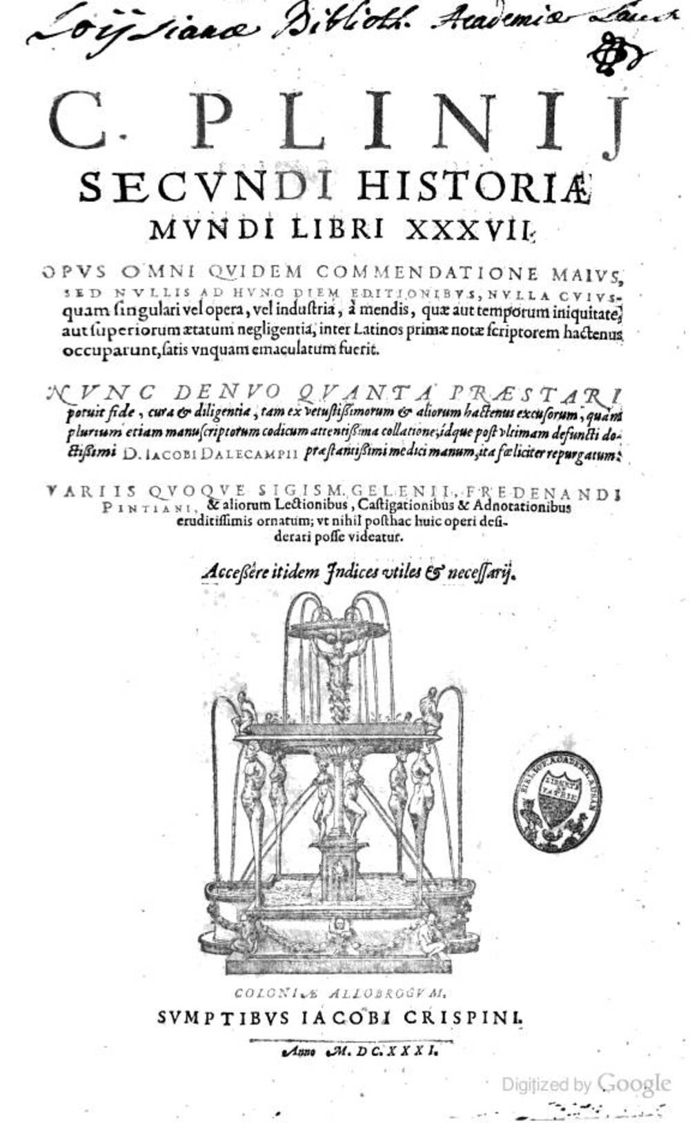 Cover für Historiae mundi libri XXXVII