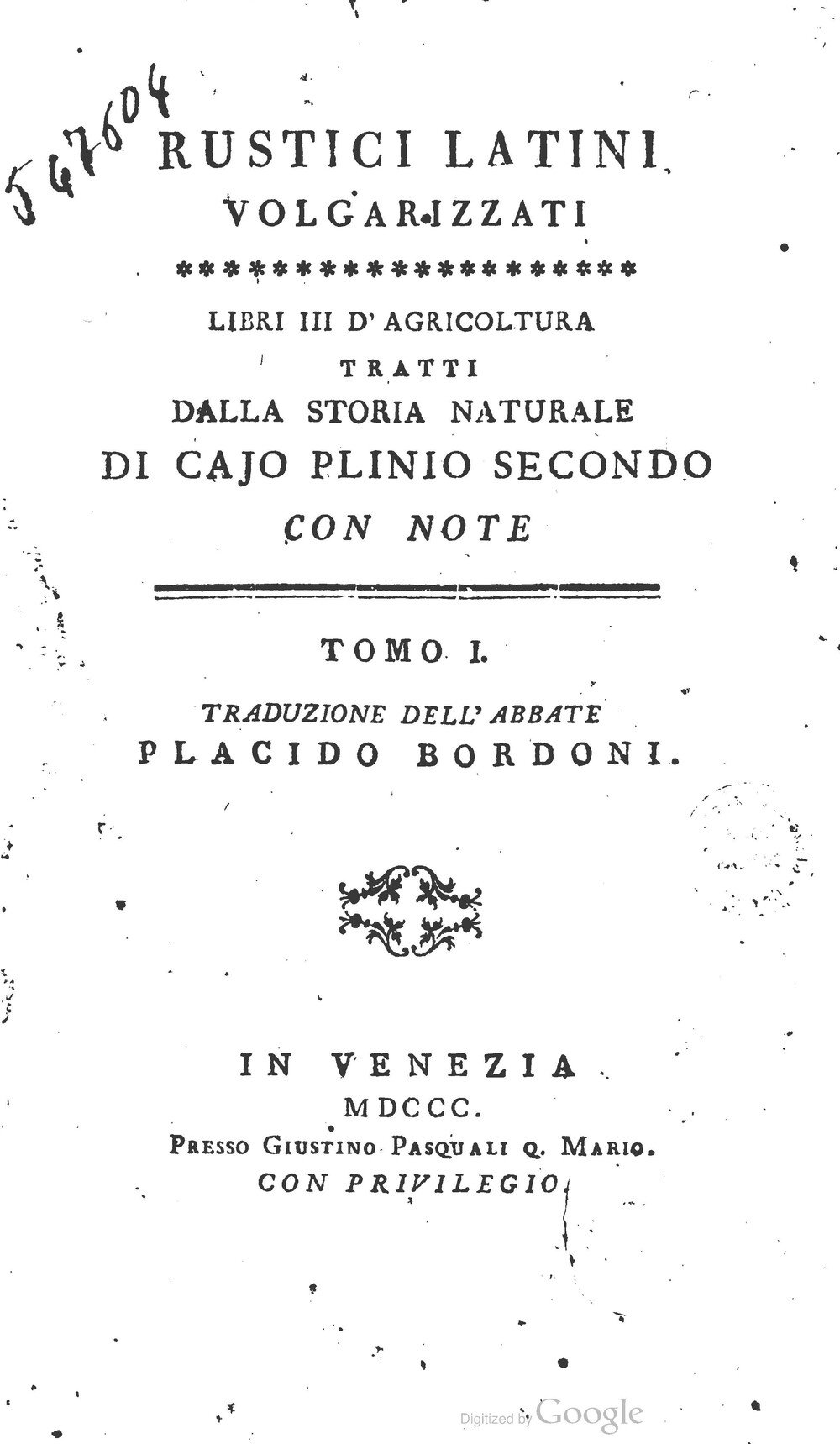 Cover für Libri III d'agricoltura