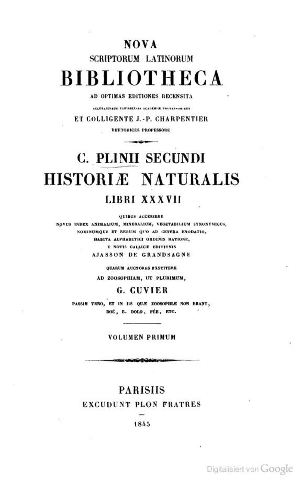 Cover für Historiae naturalis libri XXXVII
