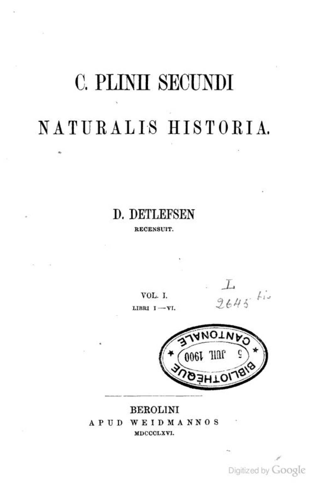 Cover für Naturalis historiae
