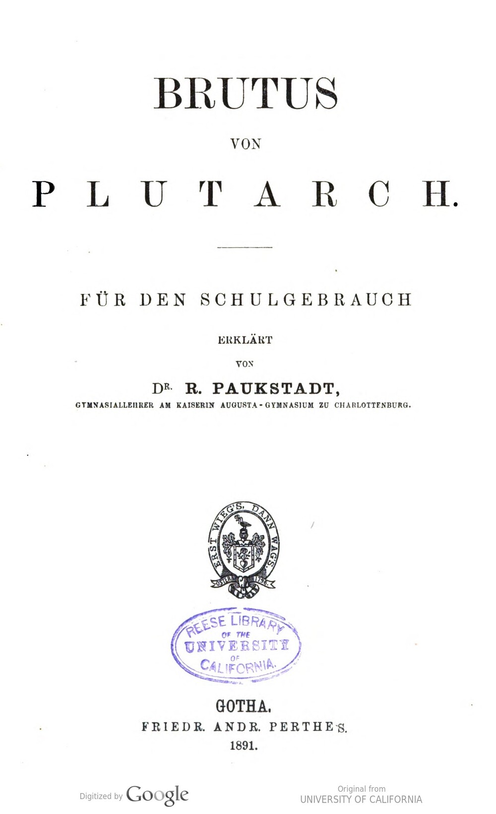 Cover für Brutus von Plutarch