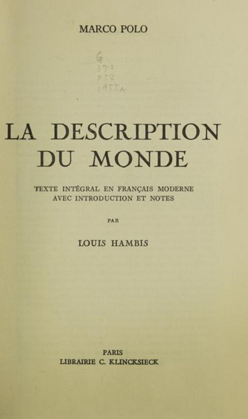 Cover für Le description du monde
