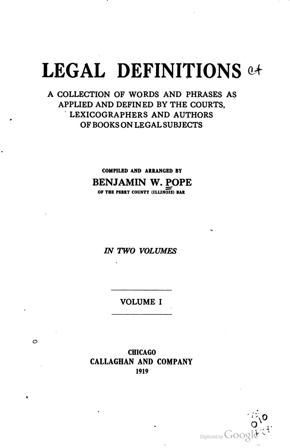 Cover für Legal definitions