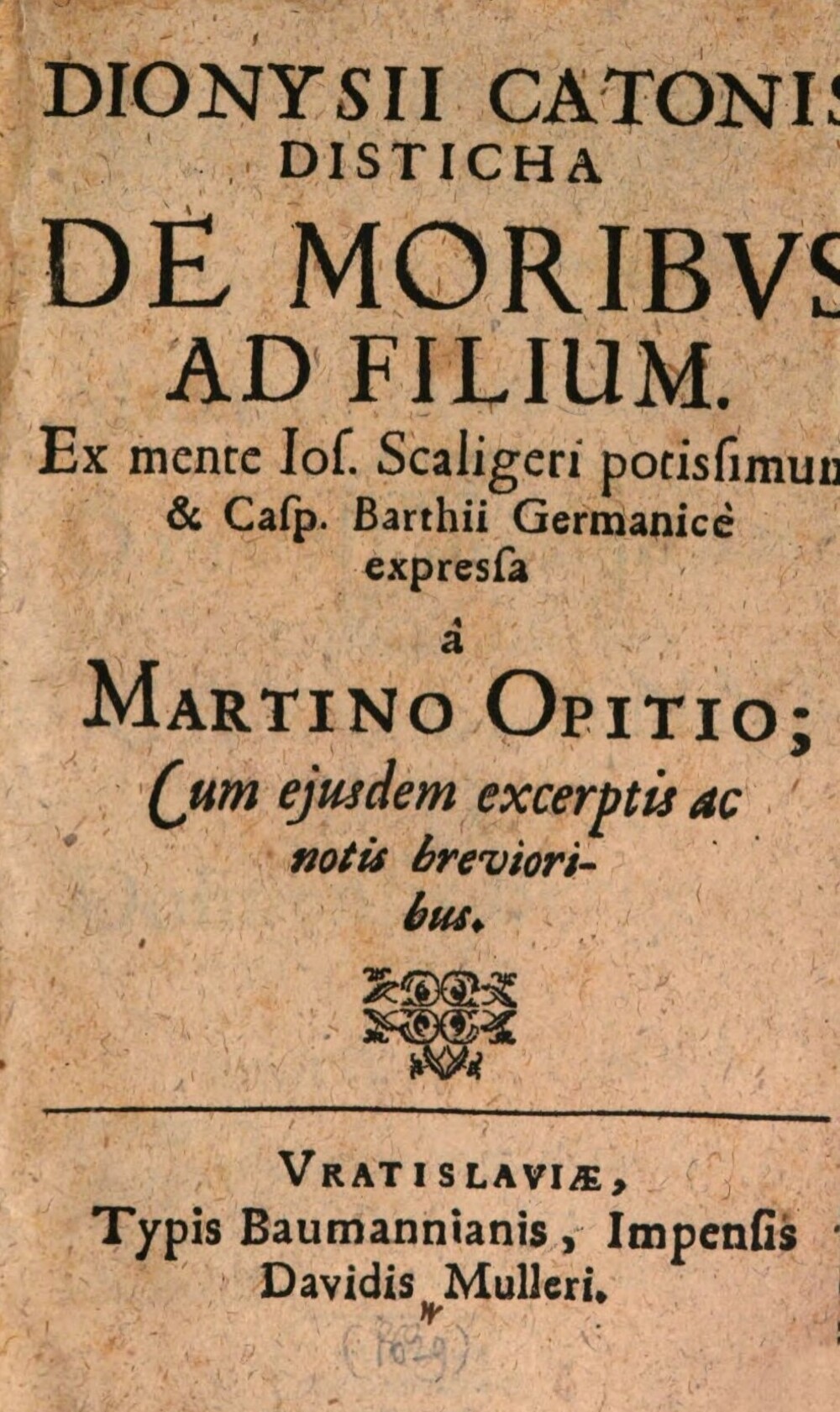 Cover für Catonis disticha moralia