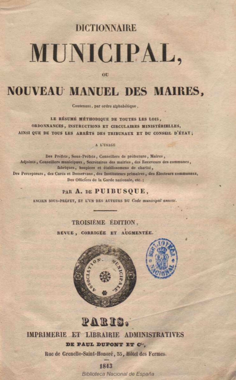 Cover für Dictionnaire municipal