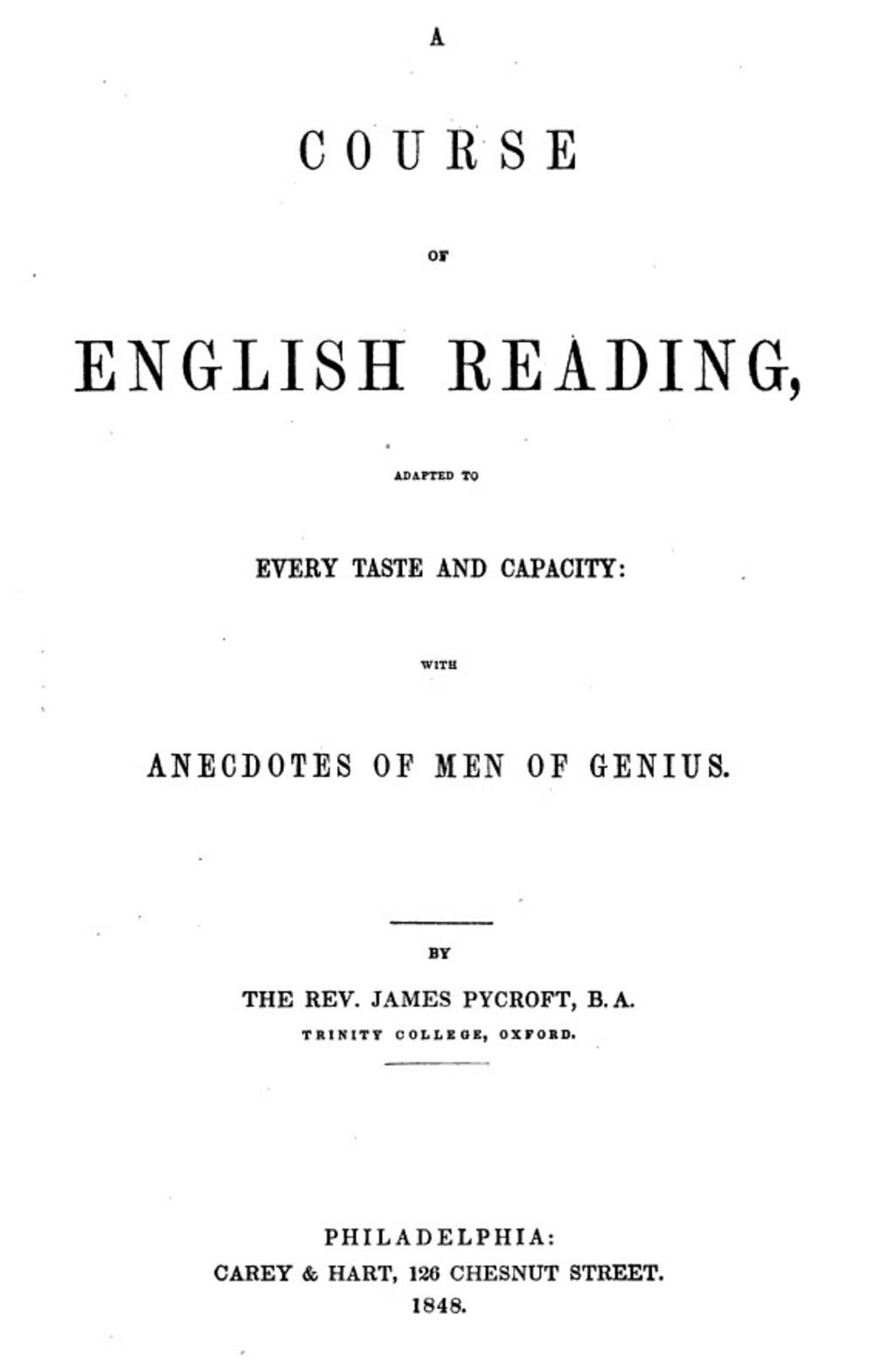 Cover für A course of English reading
